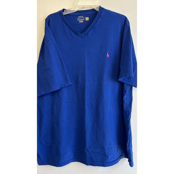 Polo Ralph Lauren Men's T-Shirt XXL V-Neck Royal Blue Classic Fit Jersey 2XL - Picture 1 of 9